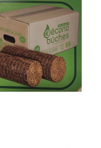 bûches de bois densifié en carton